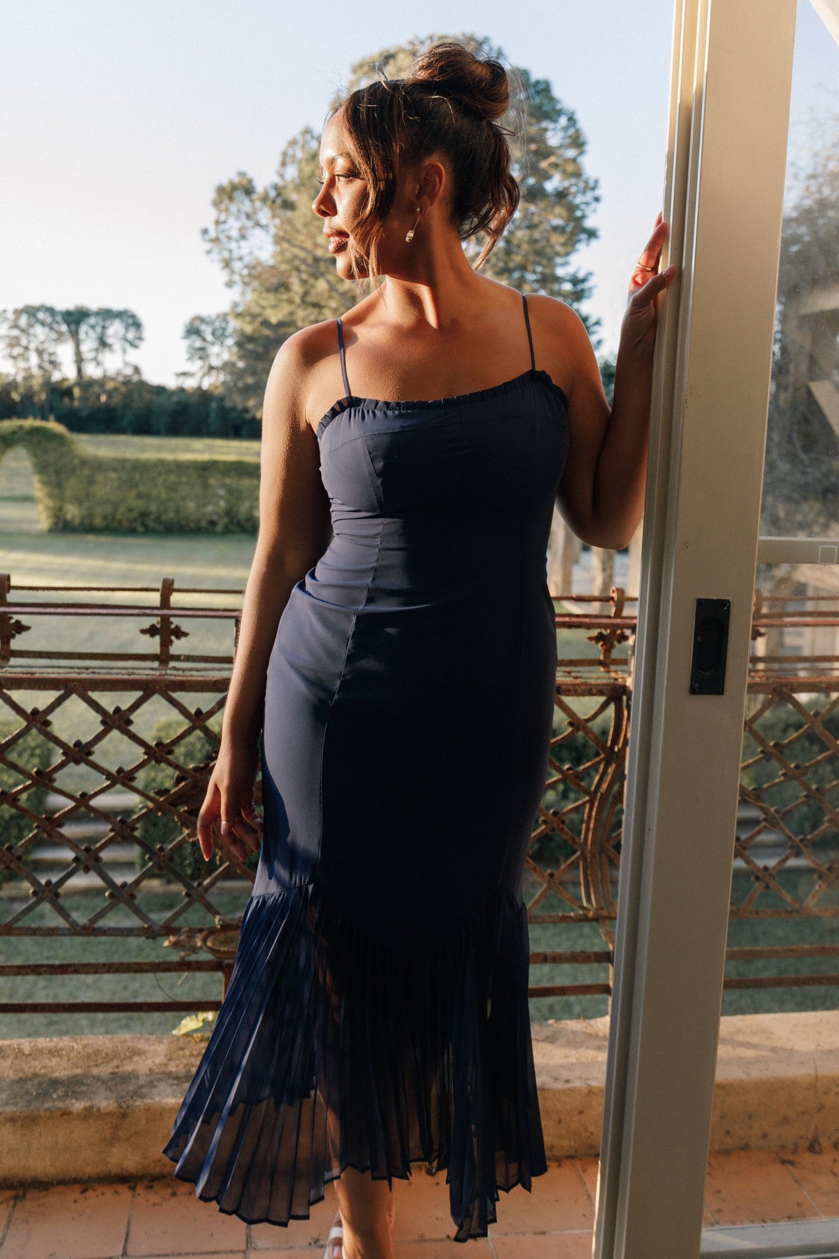 Ashton Midi Dress in Navy – view 1 of 9
