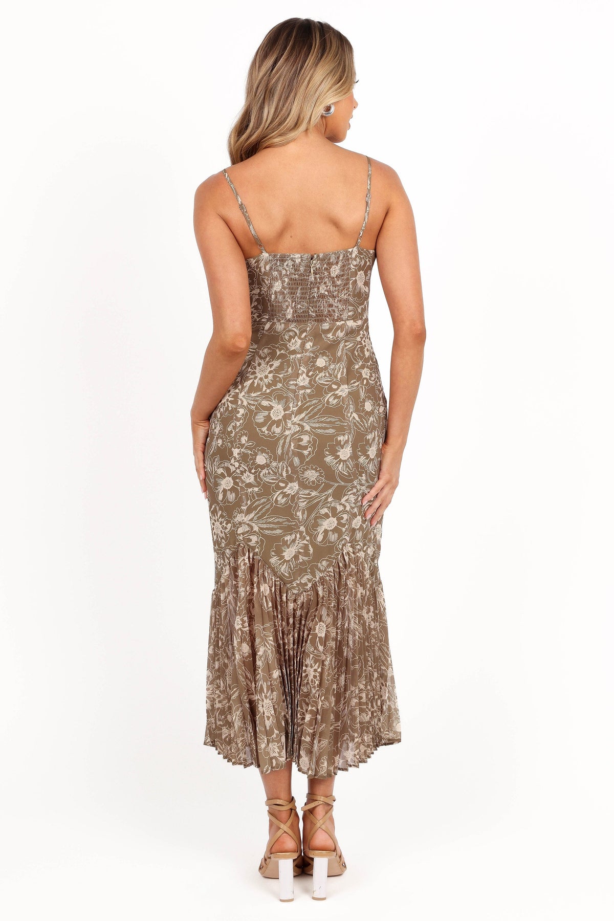 Ashton Midi Dress in Olive Floral – view 6 of 9