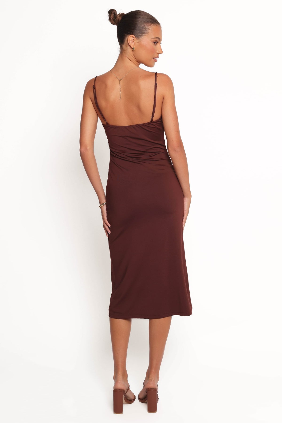 Ashy Midi Dress in Brown – view 4 of 6
