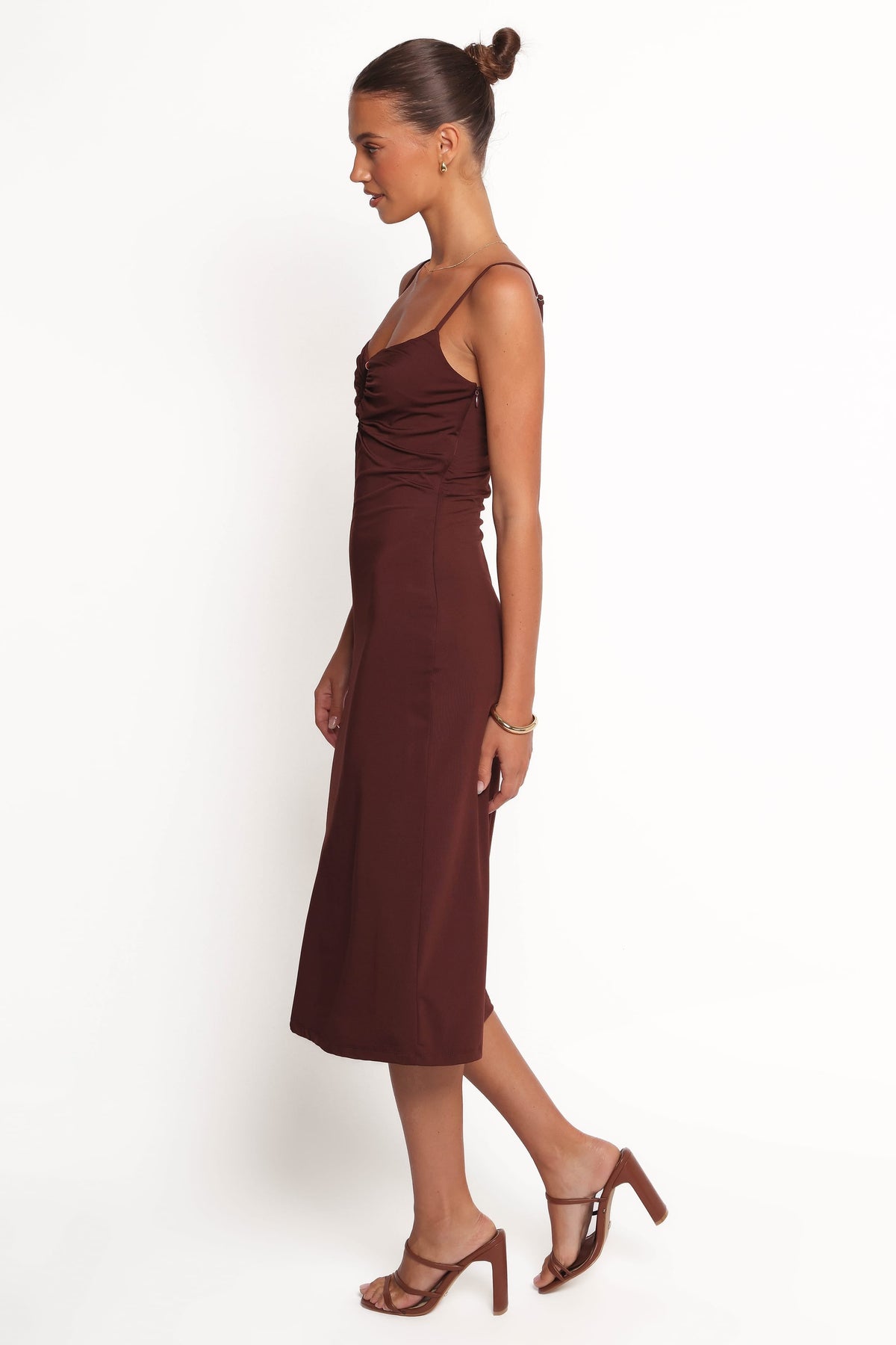 Ashy Midi Dress in Brown – view 3 of 6
