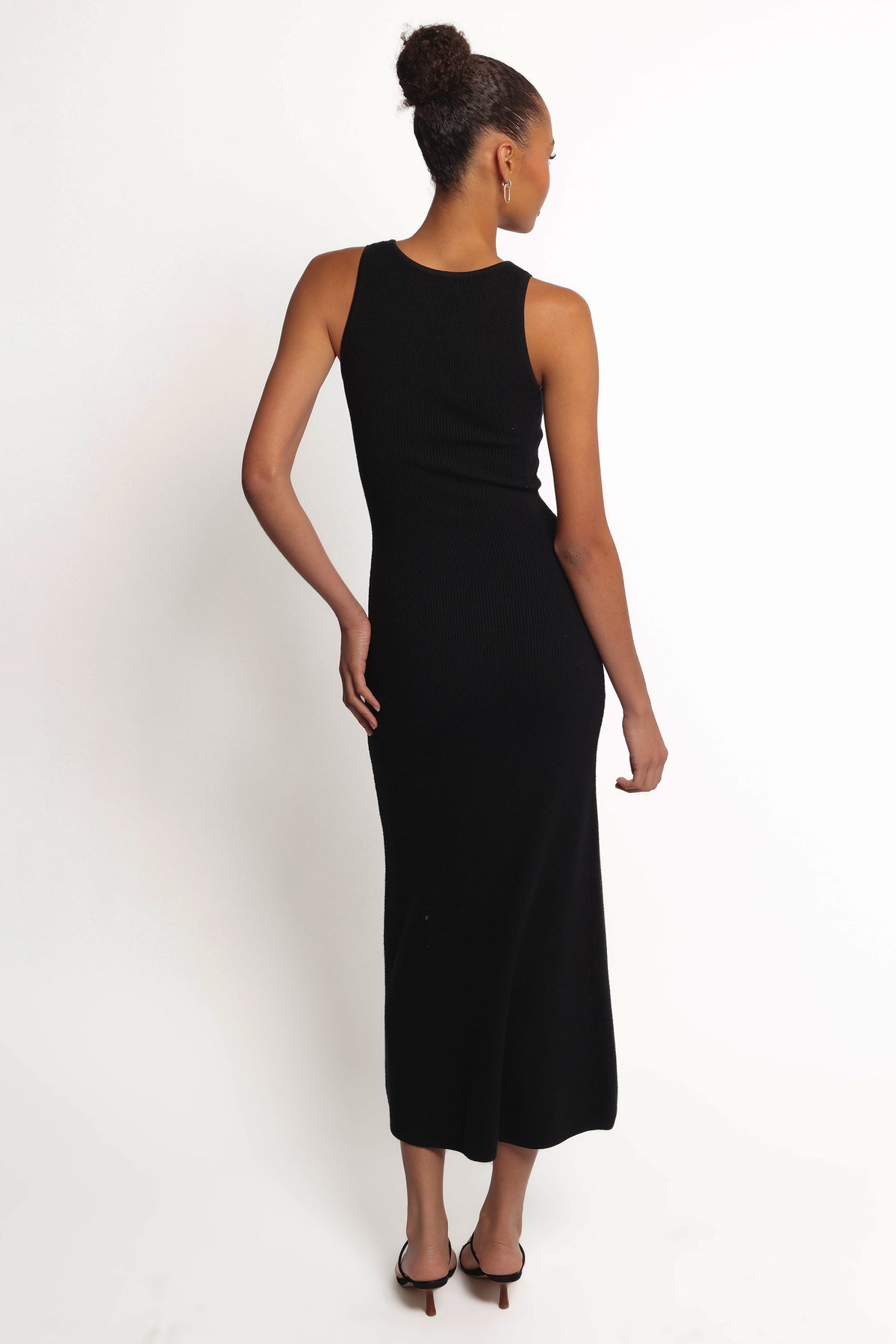 Aspen Button Up Knit Dress in Black – view 4 of 7