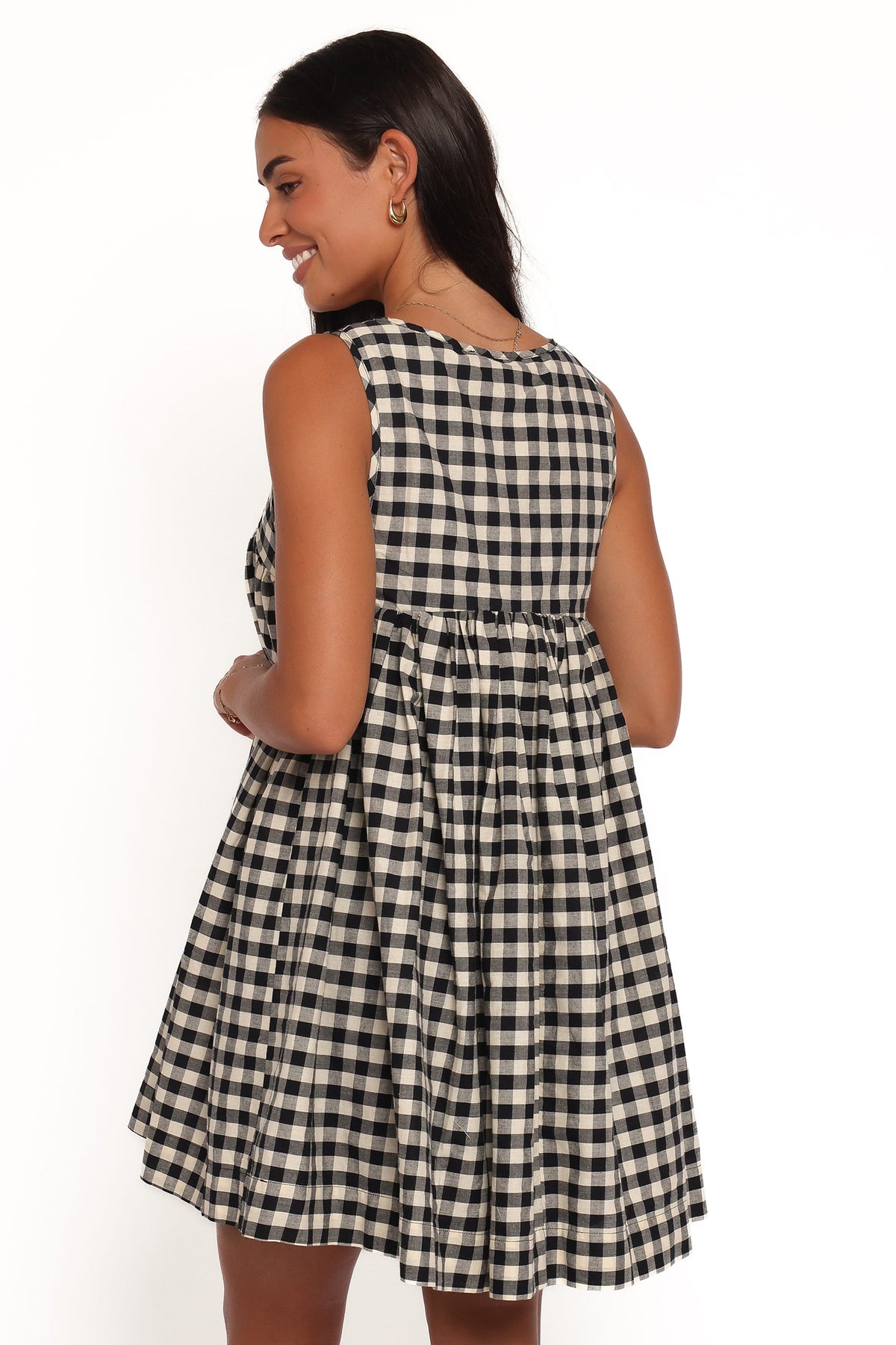 Atria Mini Dress in Black Cream Gingham – view 5 of 8