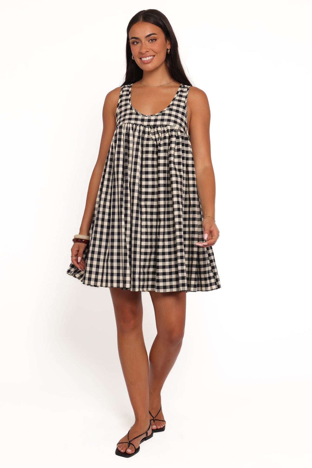 Atria Mini Dress in Black Cream Gingham – view 3 of 8