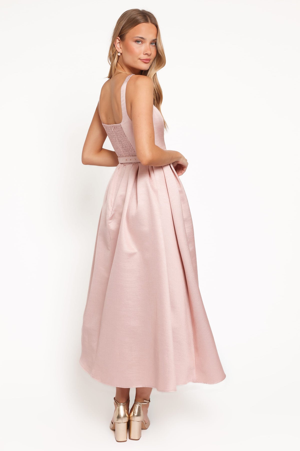 Augustine Midi Dress in Dusty Pink – view 4 of 7