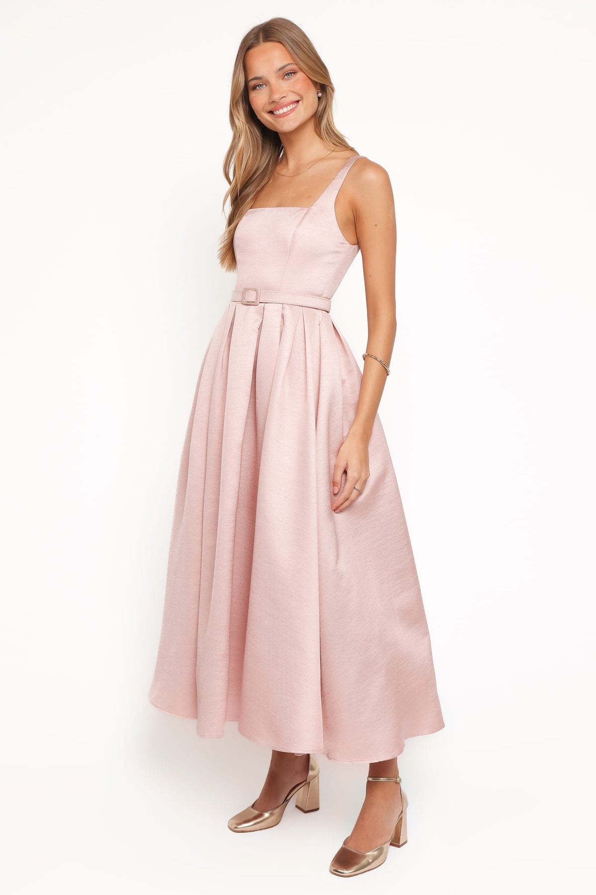 Augustine Midi Dress in Dusty Pink – view 3 of 7