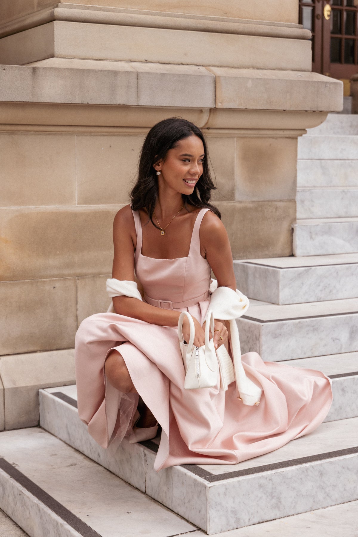 Augustine Midi Dress in Dusty Pink – view 7 of 7