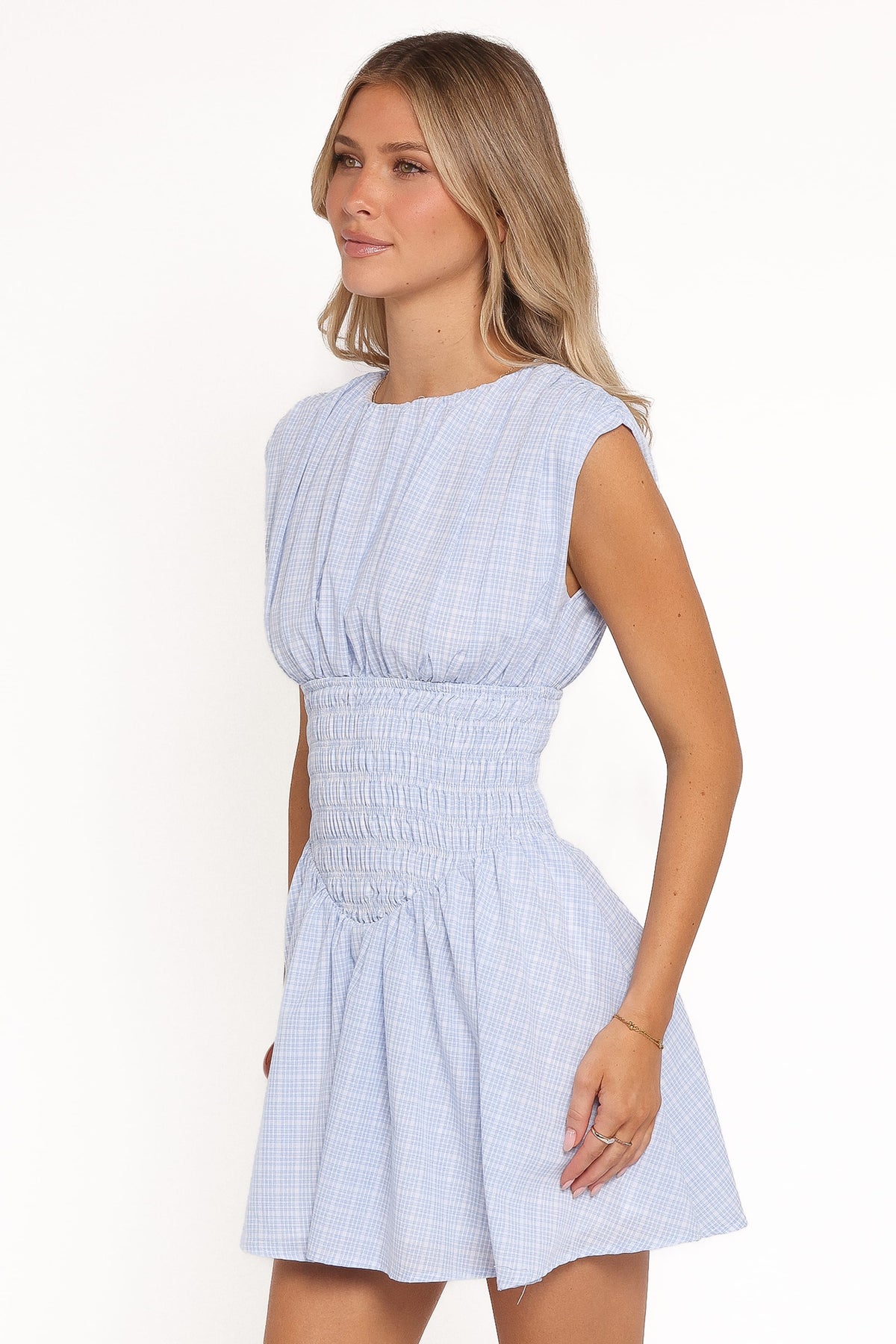 Ayla Mini Dress in Blue Gingham – view 4 of 8