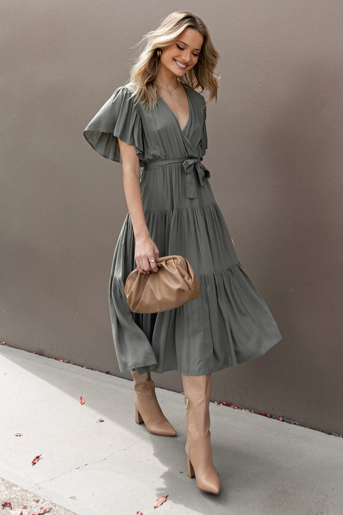 Barker Dress in Olive – view 2 of 8