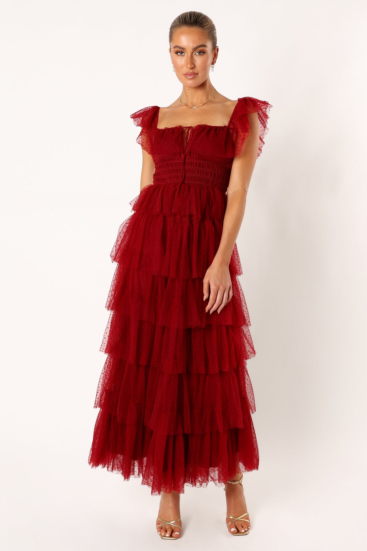 Belle Maxi Dress in Burgundy – view 5 of 9