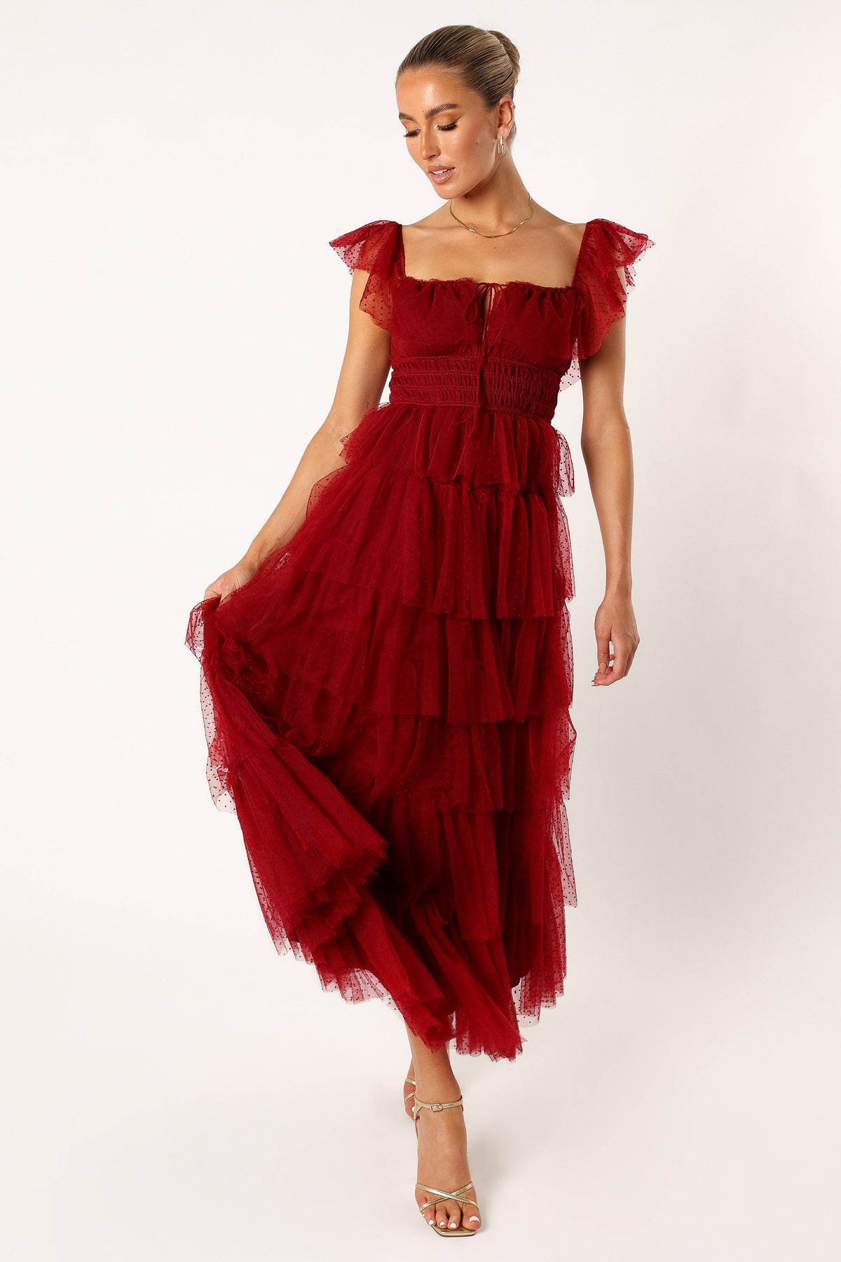 Belle Maxi Dress in Burgundy – view 6 of 9