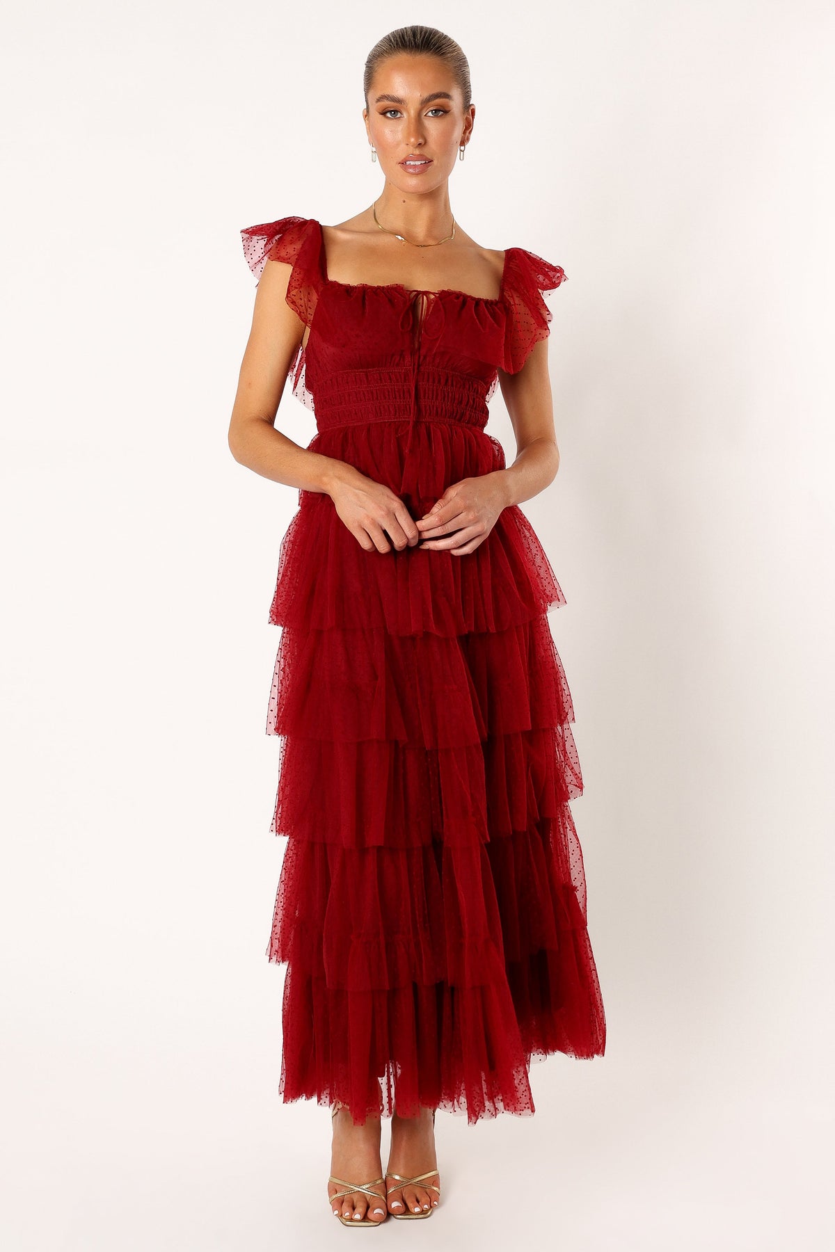 Belle Maxi Dress in Burgundy – view 7 of 9
