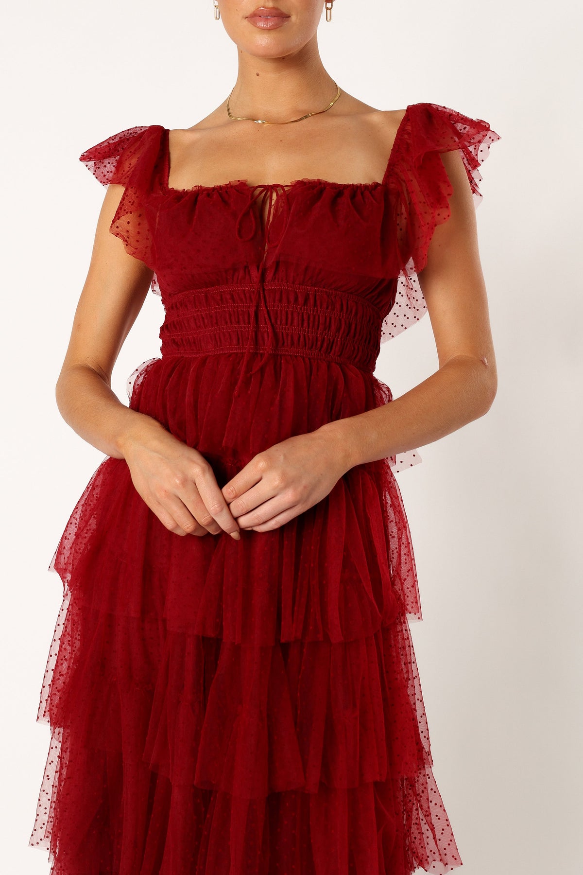 Belle Maxi Dress in Burgundy – view 8 of 9