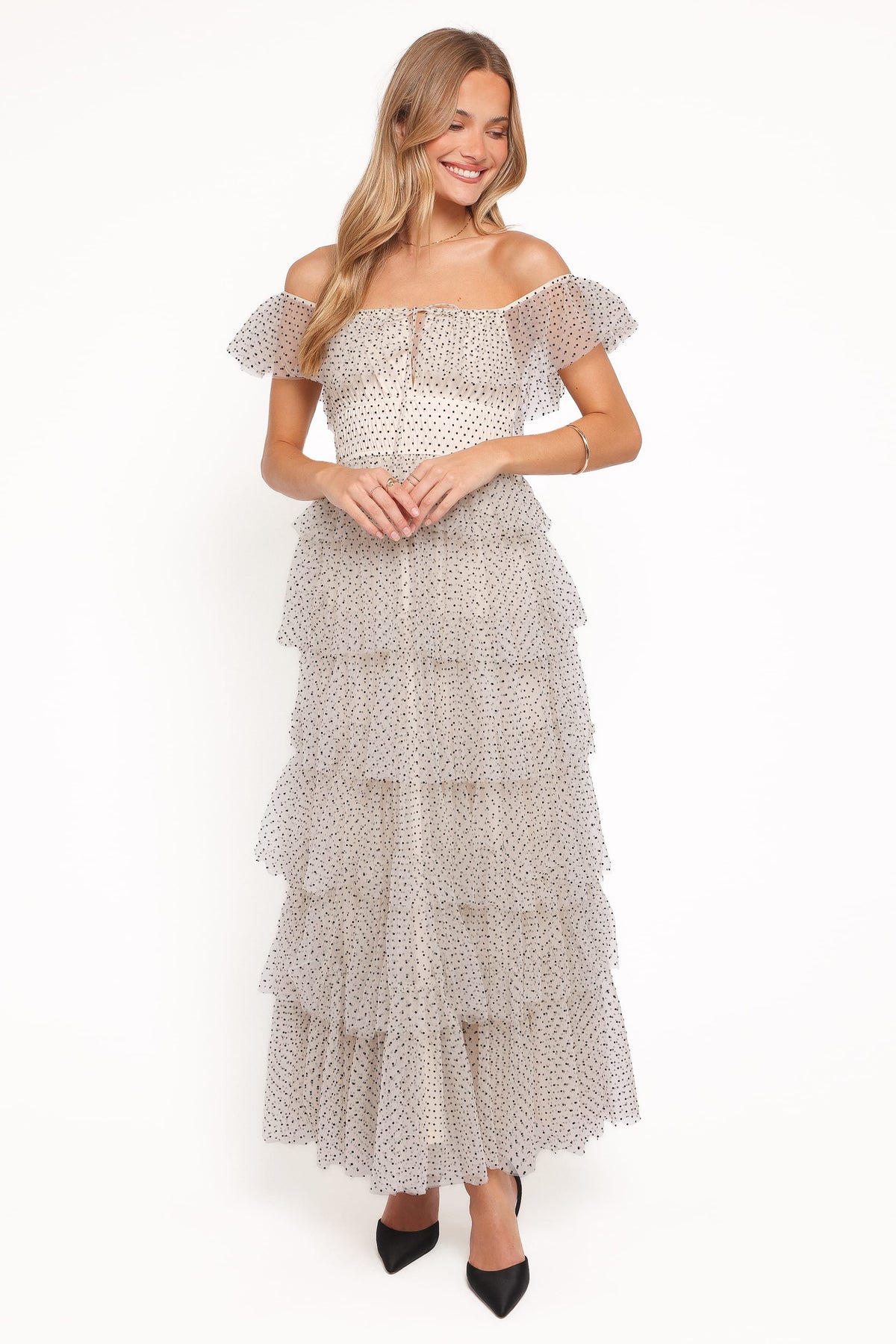 Belle Maxi Dress in Cream Polka Dot – view 2 of 7