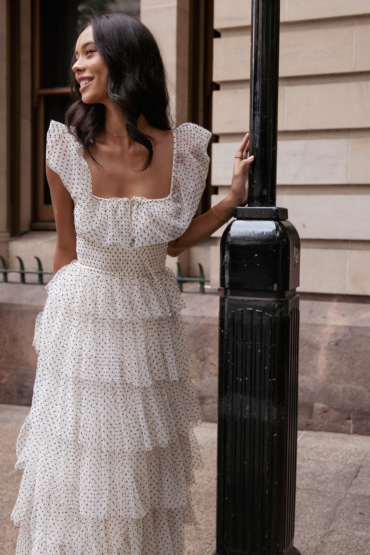 Belle Maxi Dress in Cream Polka Dot – view 7 of 7