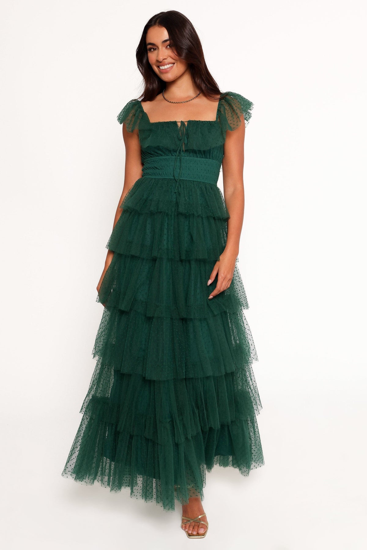 Belle Maxi Dress in Hunter Green – view 2 of 8