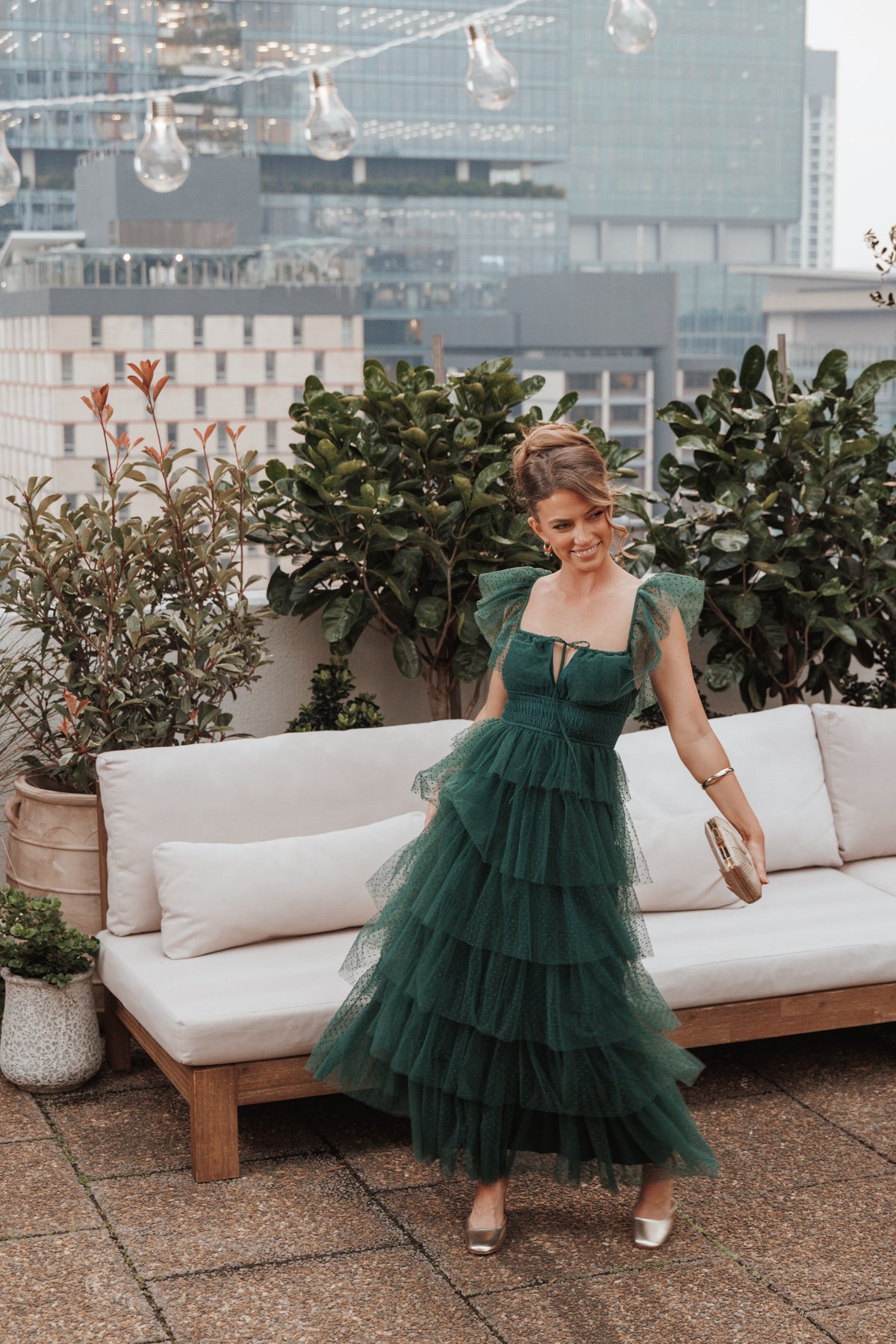Belle Maxi Dress in Hunter Green – view 1 of 8