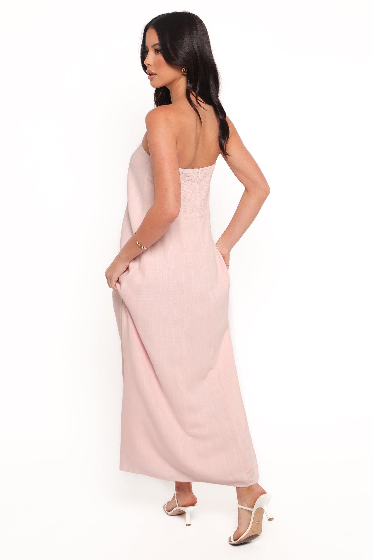 Bethany Strapless Midi Dress in Rosewater – view 5 of 9