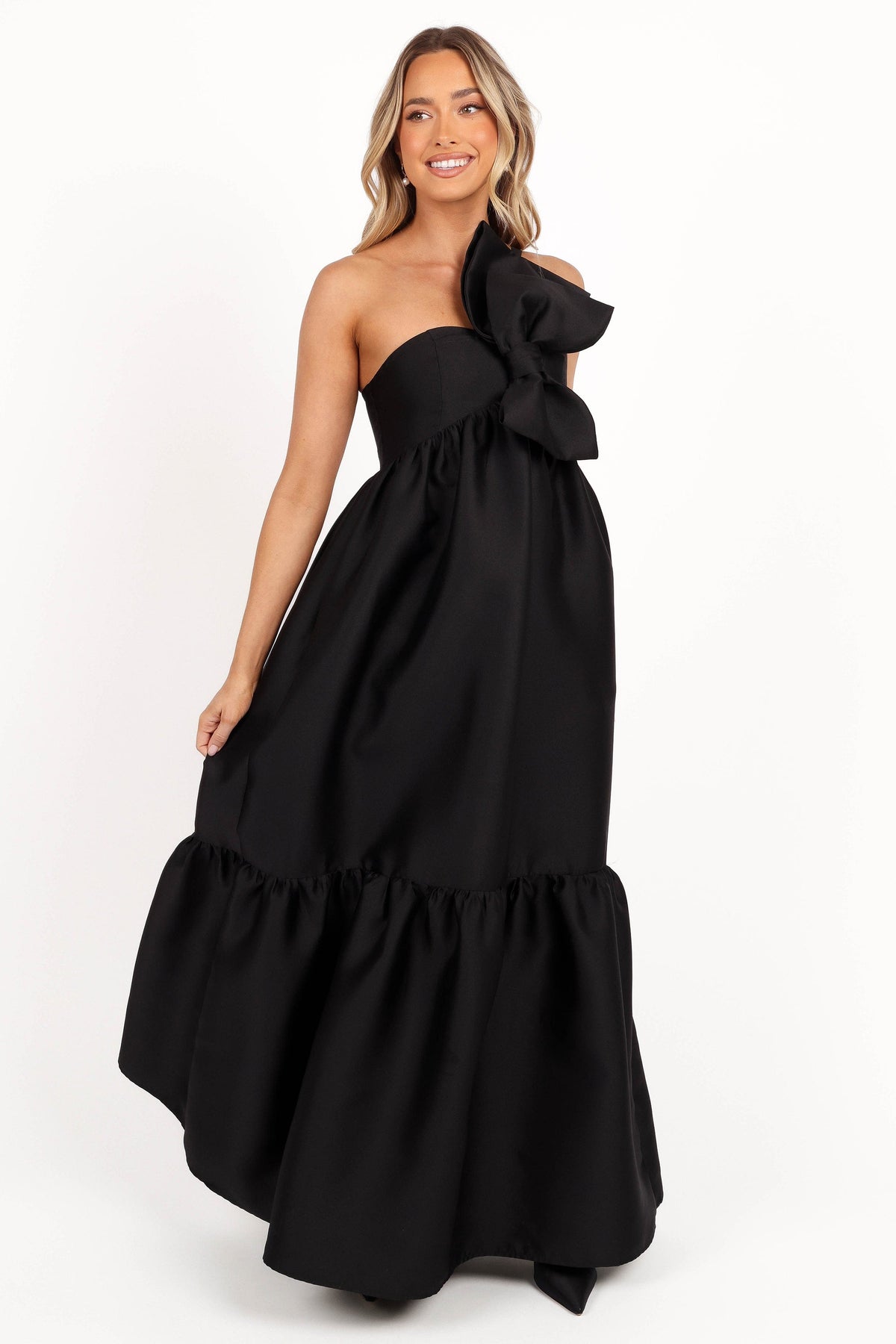 Betina Bow Front Maxi Dress in Black – view 2 of 8