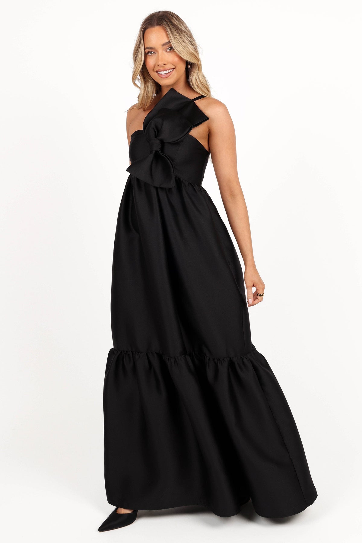 Betina Bow Front Maxi Dress in Black – view 5 of 8