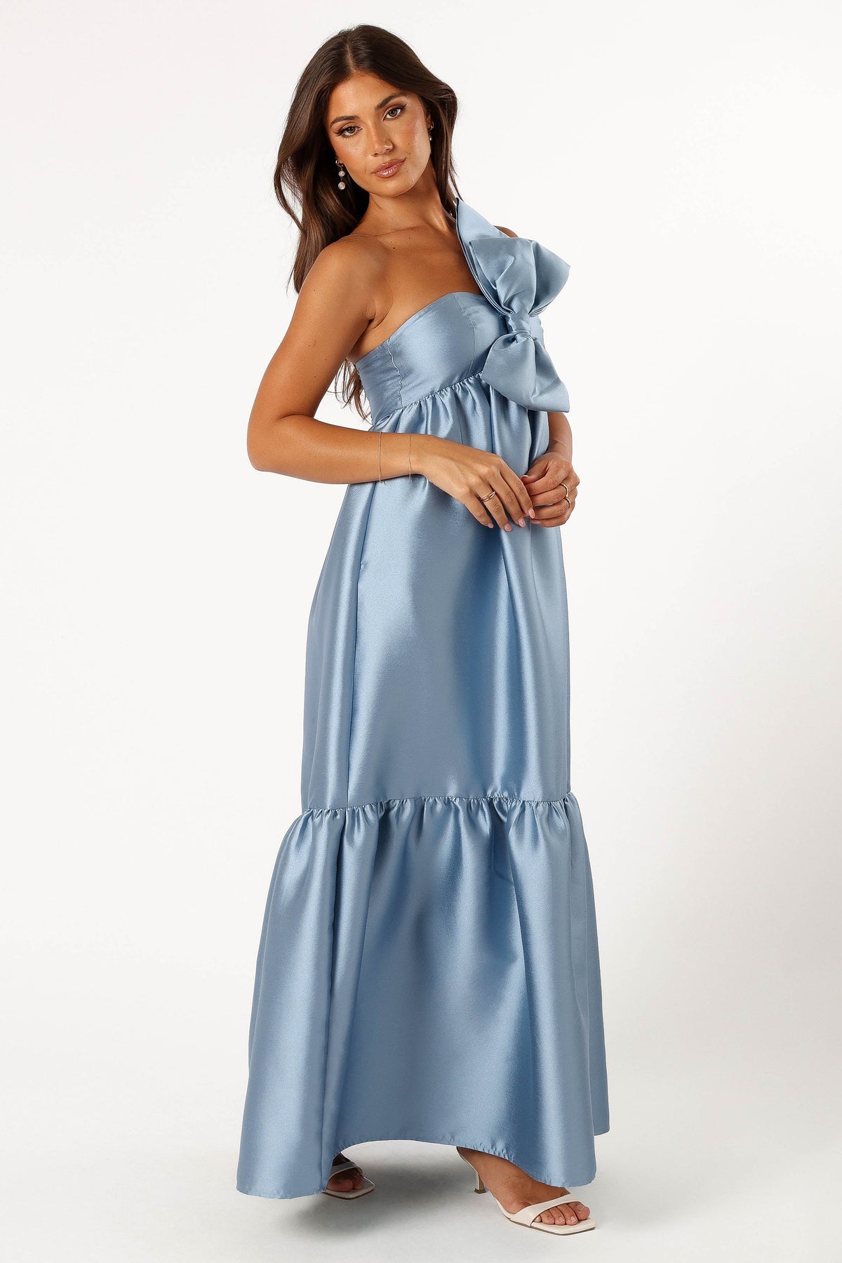 Betina Bow Front Maxi Dress in Blue – view 6 of 9