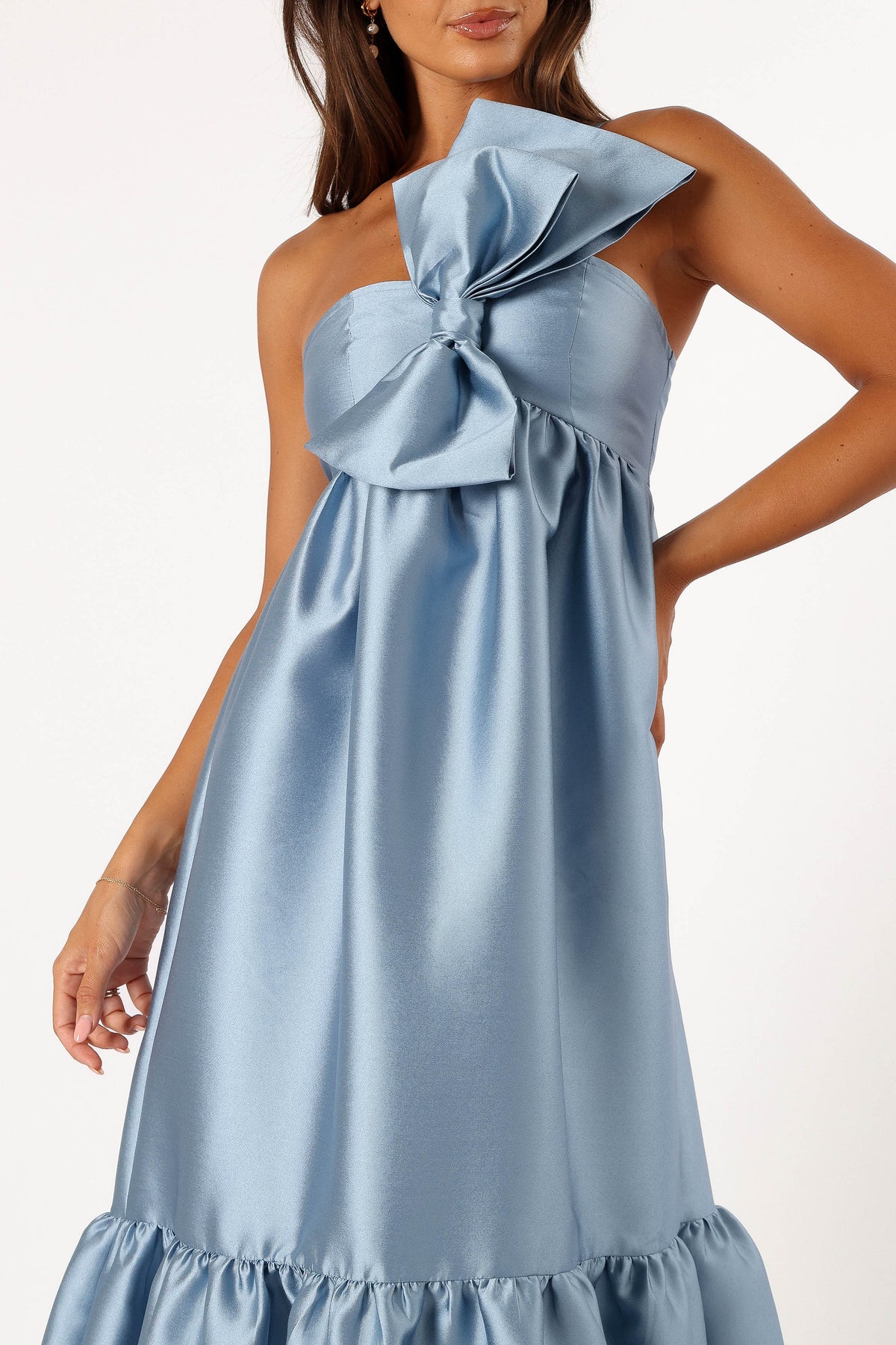 Betina Bow Front Maxi Dress in Blue – view 3 of 9