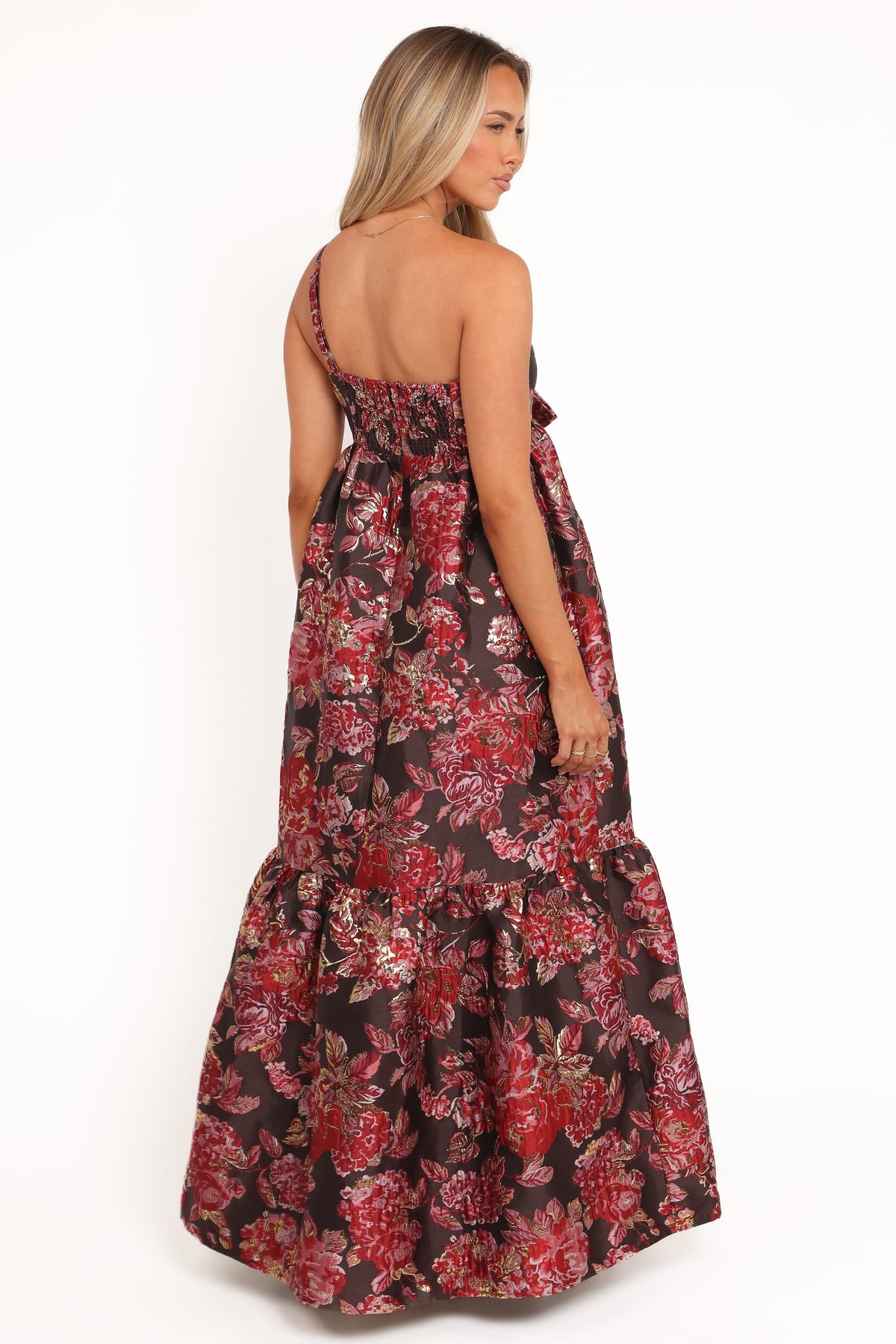 Betina Bow Front Maxi Dress in Brown Floral – view 5 of 7