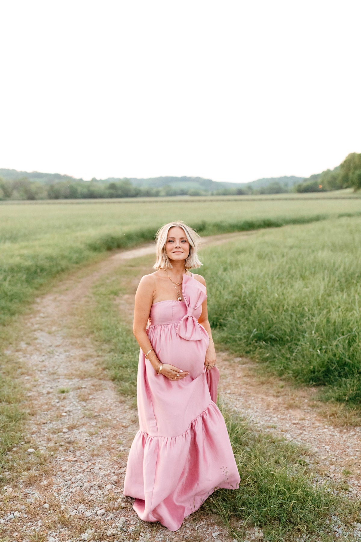 Betina Bow Front Maxi Dress in Dusty Rose – view 1 of 11