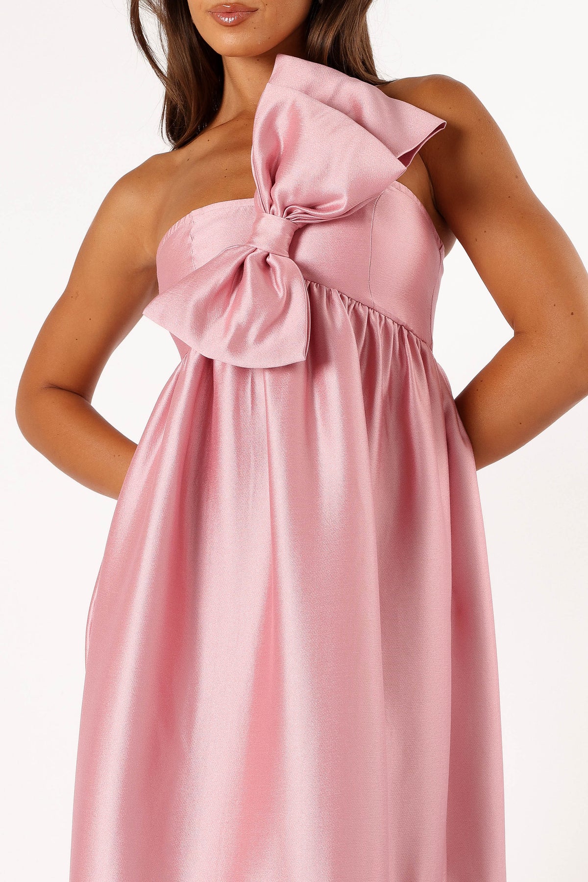 Betina Bow Front Maxi Dress in Dusty Rose – view 7 of 11