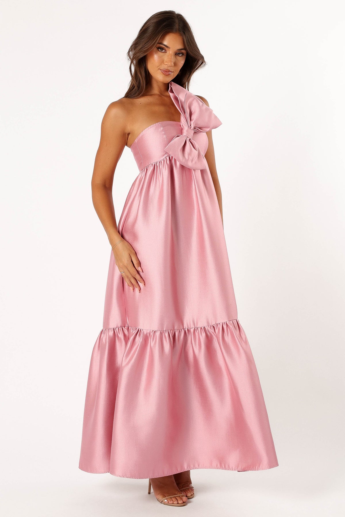 Betina Bow Front Maxi Dress in Dusty Rose – view 2 of 11