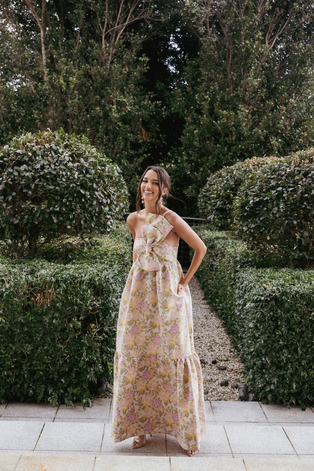 Betina Bow Front Maxi Dress in Multi Floral – view 9 of 9