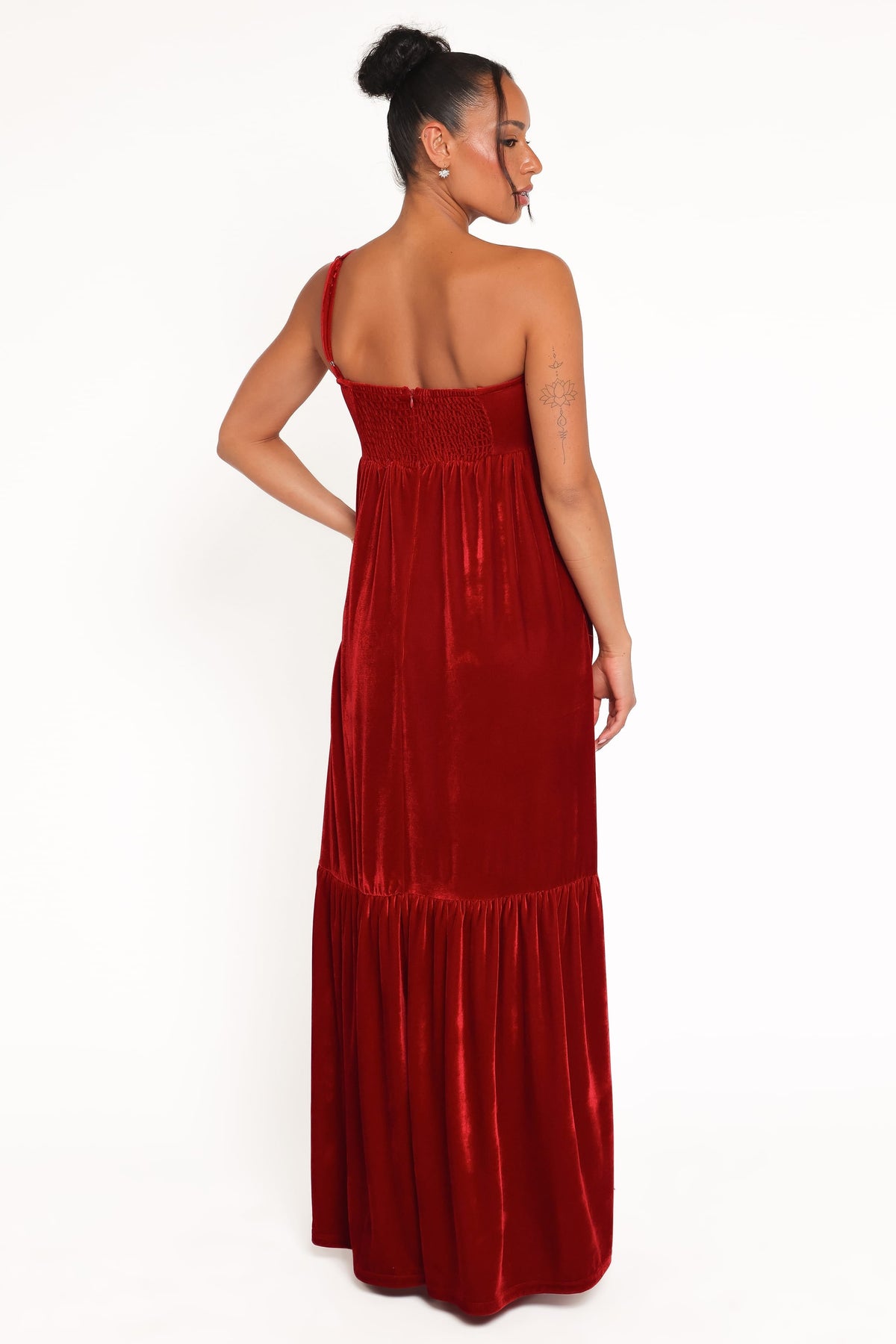 Betina Bow Front Maxi Dress in Red Velvet – view 5 of 7