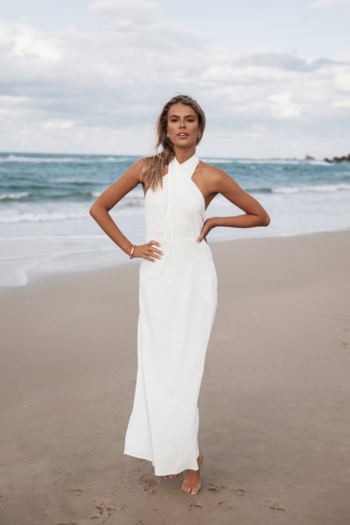 Betsy Halterneck Maxi Dress in White – view 9 of 9