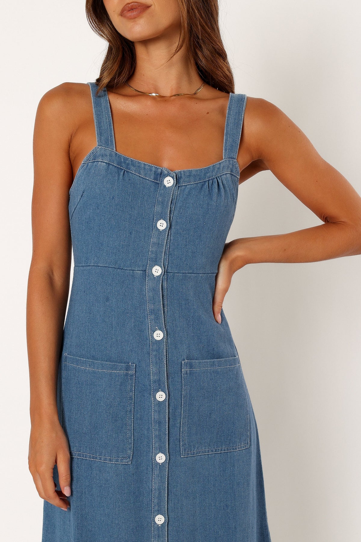 Bettie Midi Dress in Denim – view 8 of 9