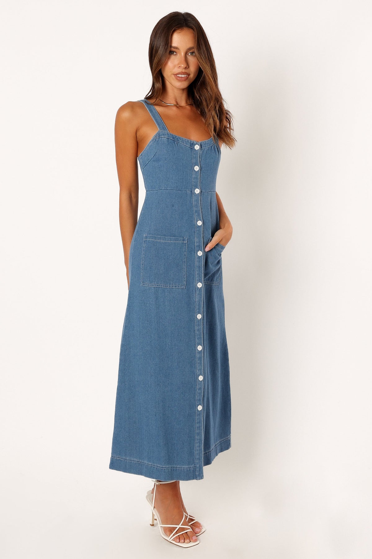 Bettie Midi Dress in Denim – view 7 of 9