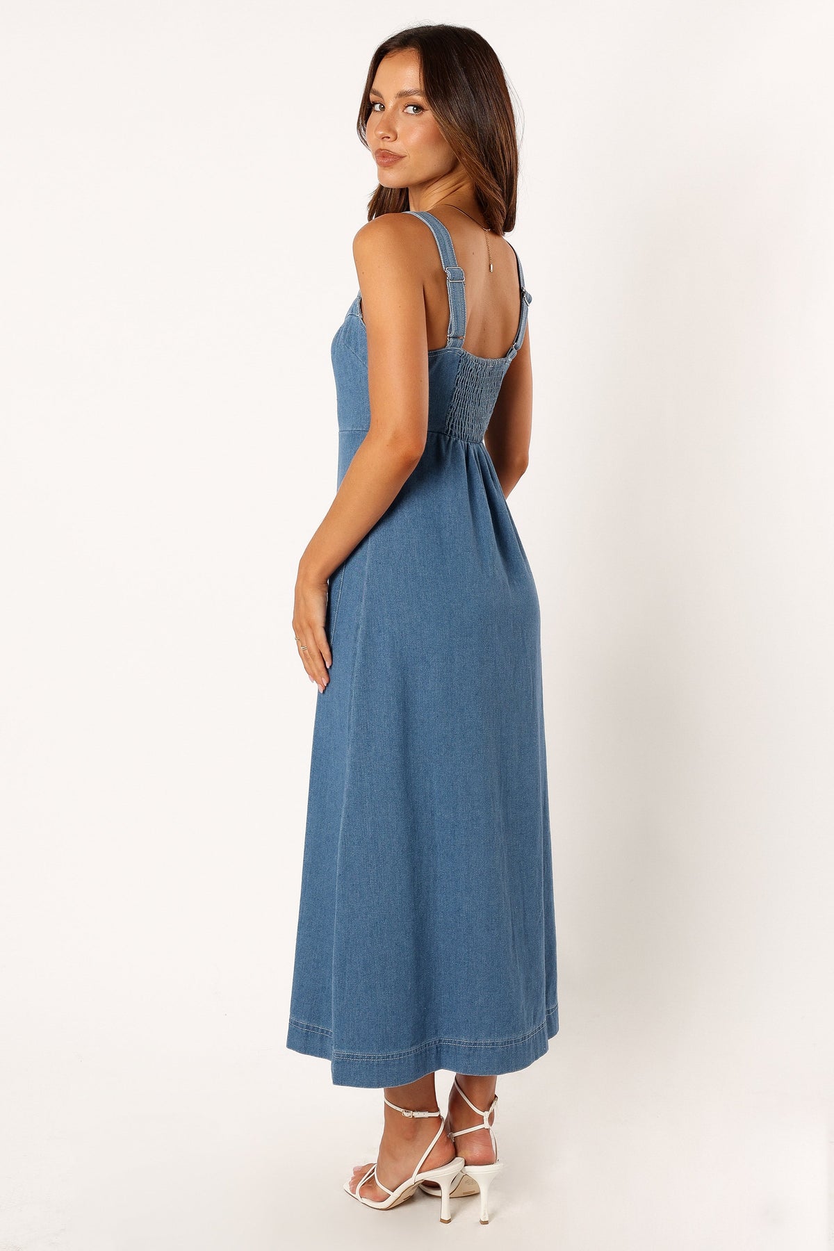 Bettie Midi Dress in Denim – view 6 of 9