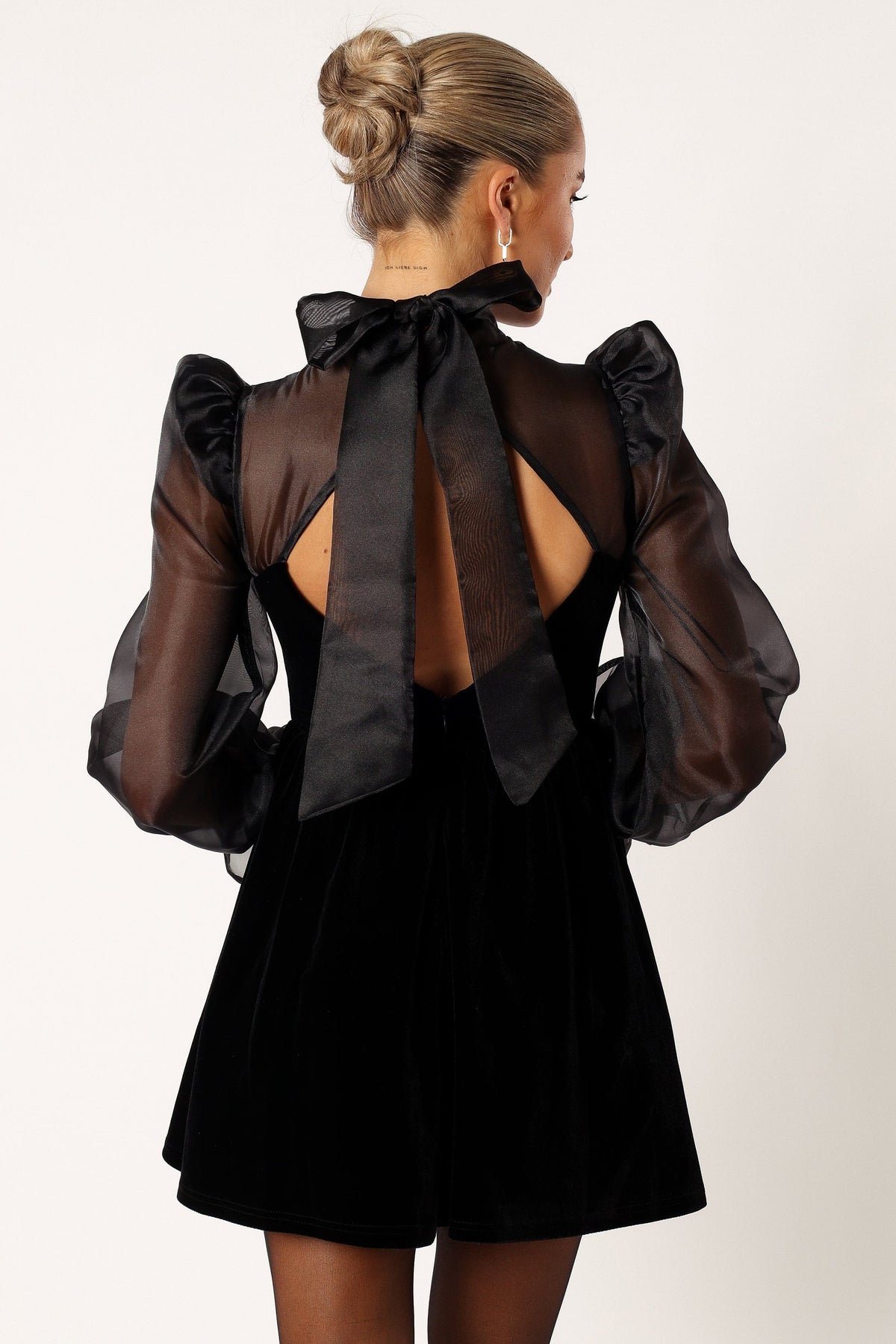 Blaire Longsleeve Mini Dress in Black – view 3 of 18
