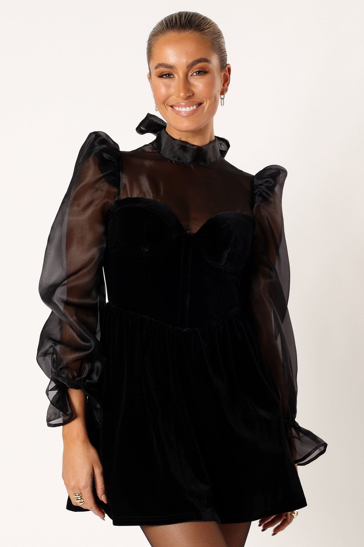 Blaire Longsleeve Mini Dress in Black – view 4 of 18