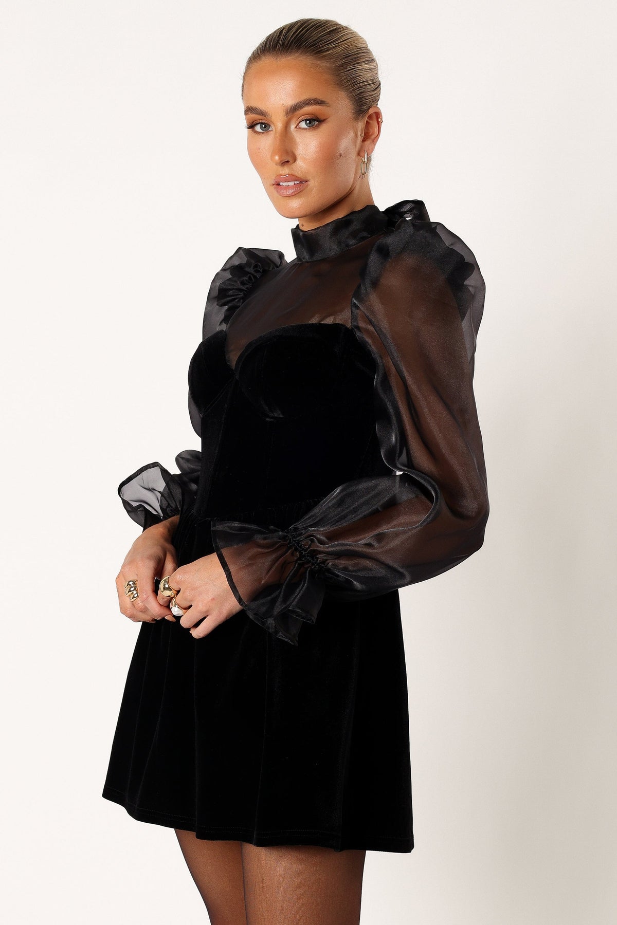 Blaire Longsleeve Mini Dress in Black – view 5 of 18