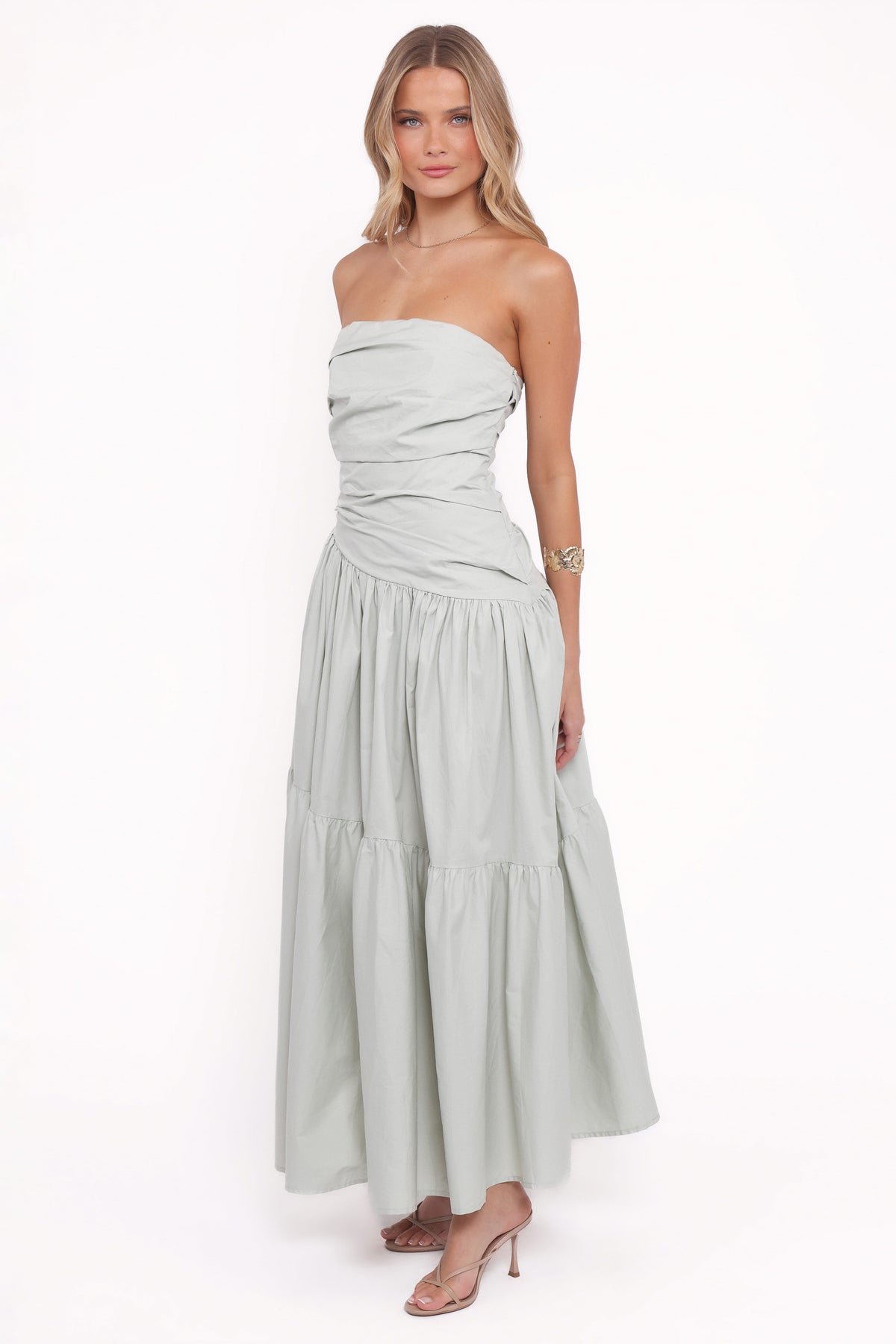 Blanche Strapless Maxi Dress in Mint – view 3 of 5