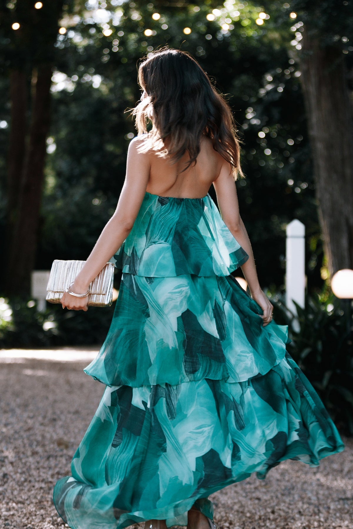 Bloom Strapless Maxi Dress in Green Floral – view 2 of 8