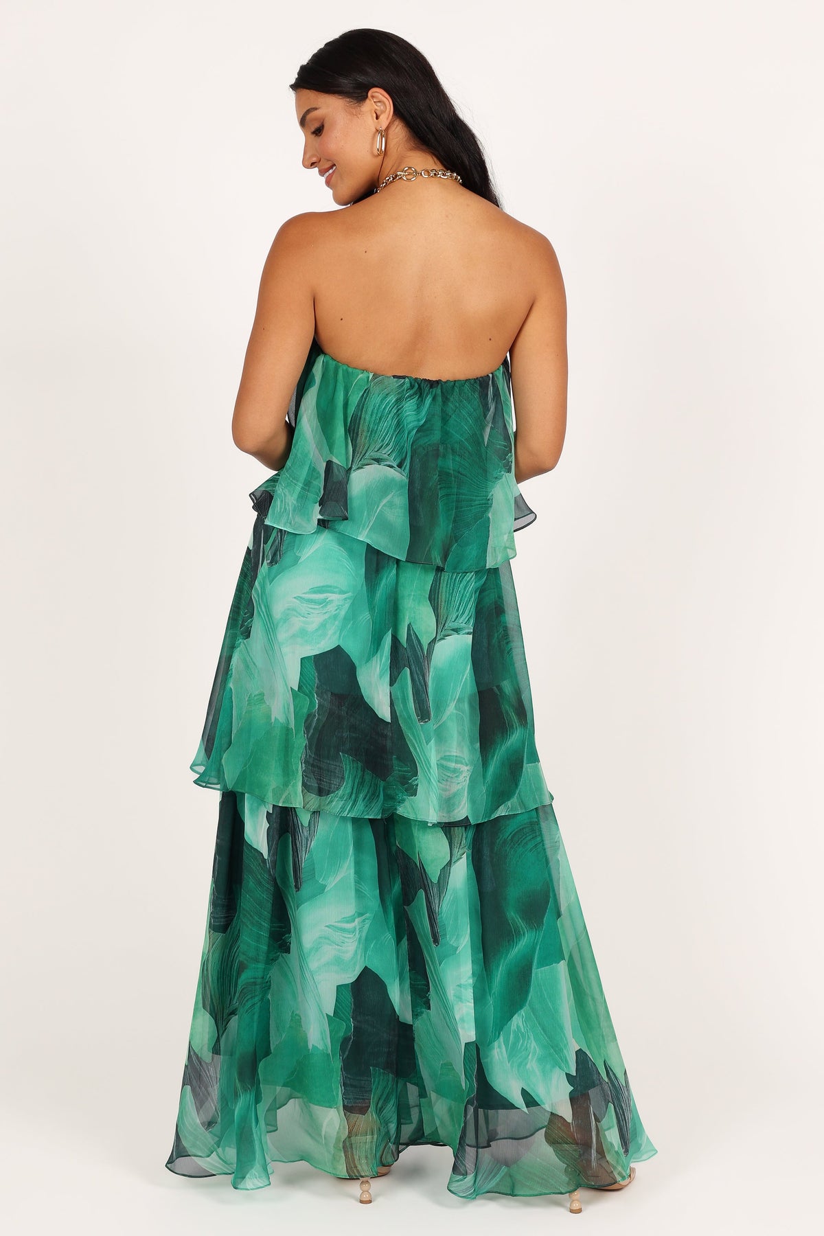 Bloom Strapless Maxi Dress in Green Floral – view 6 of 8