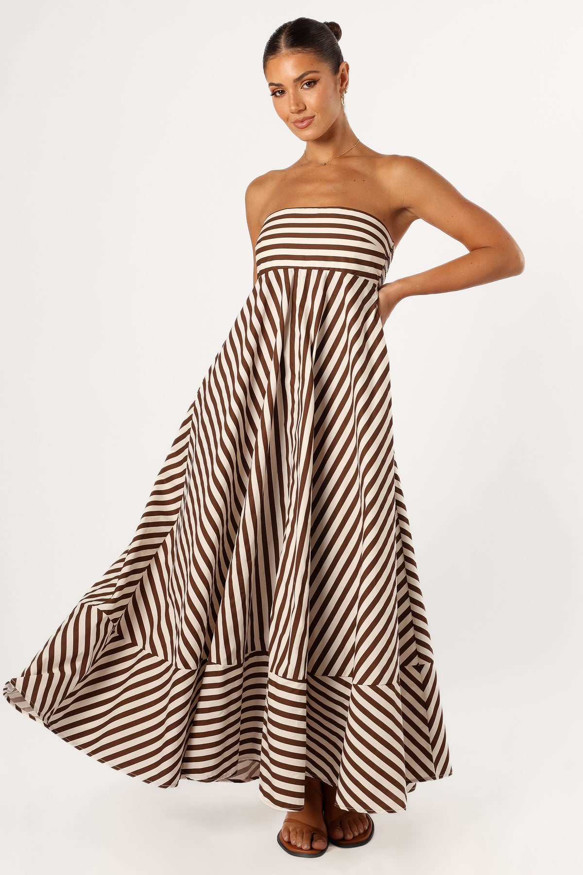 Bowie Strapless Maxi Dress in Chocolate – view 1 of 7