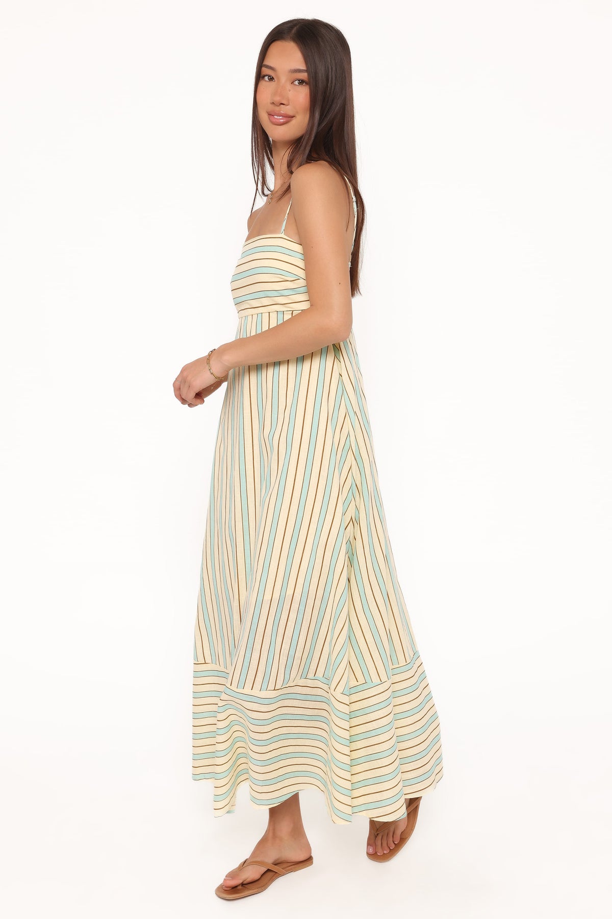 Brea Maxi Dress in Green Stripe – view 4 of 7