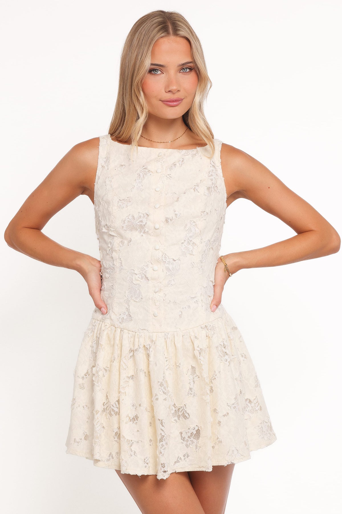 Briar Lace Mini Dress in Cream – view 2 of 7