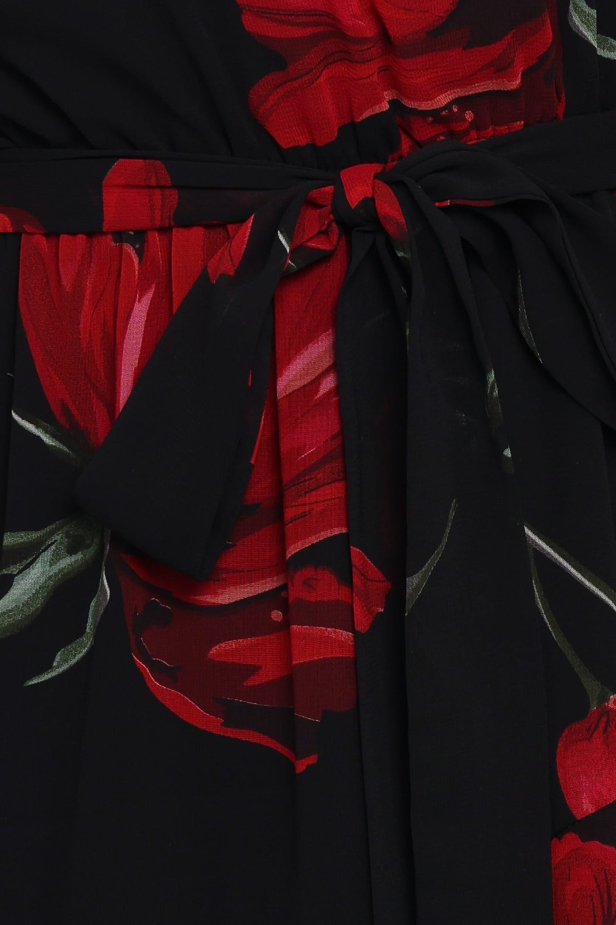 Brigette One Shoulder Tiered Midi Dress in Red Floral – view 6 of 6
