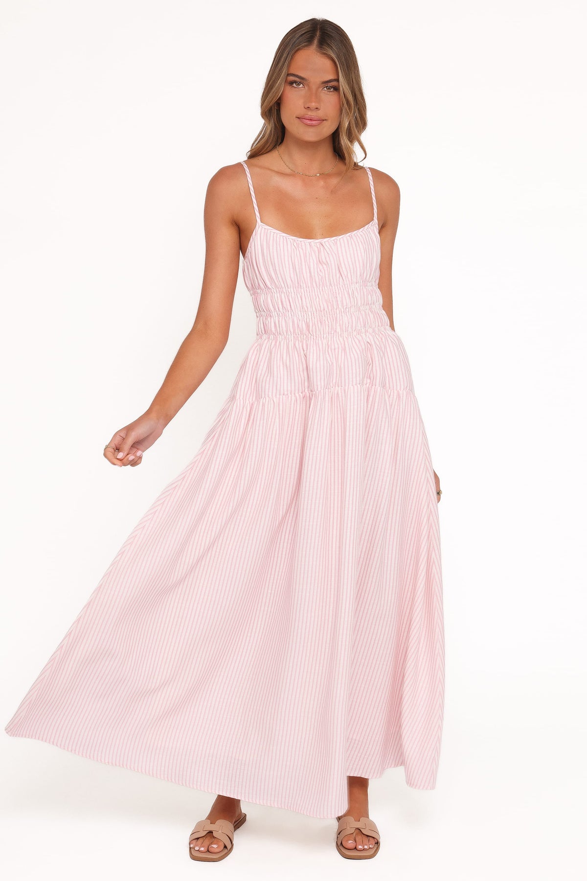 Brittany Maxi Dress in Pink Stripe – view 2 of 8