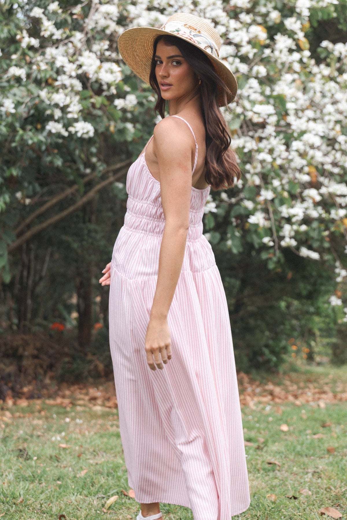 Brittany Maxi Dress in Pink Stripe – view 7 of 8