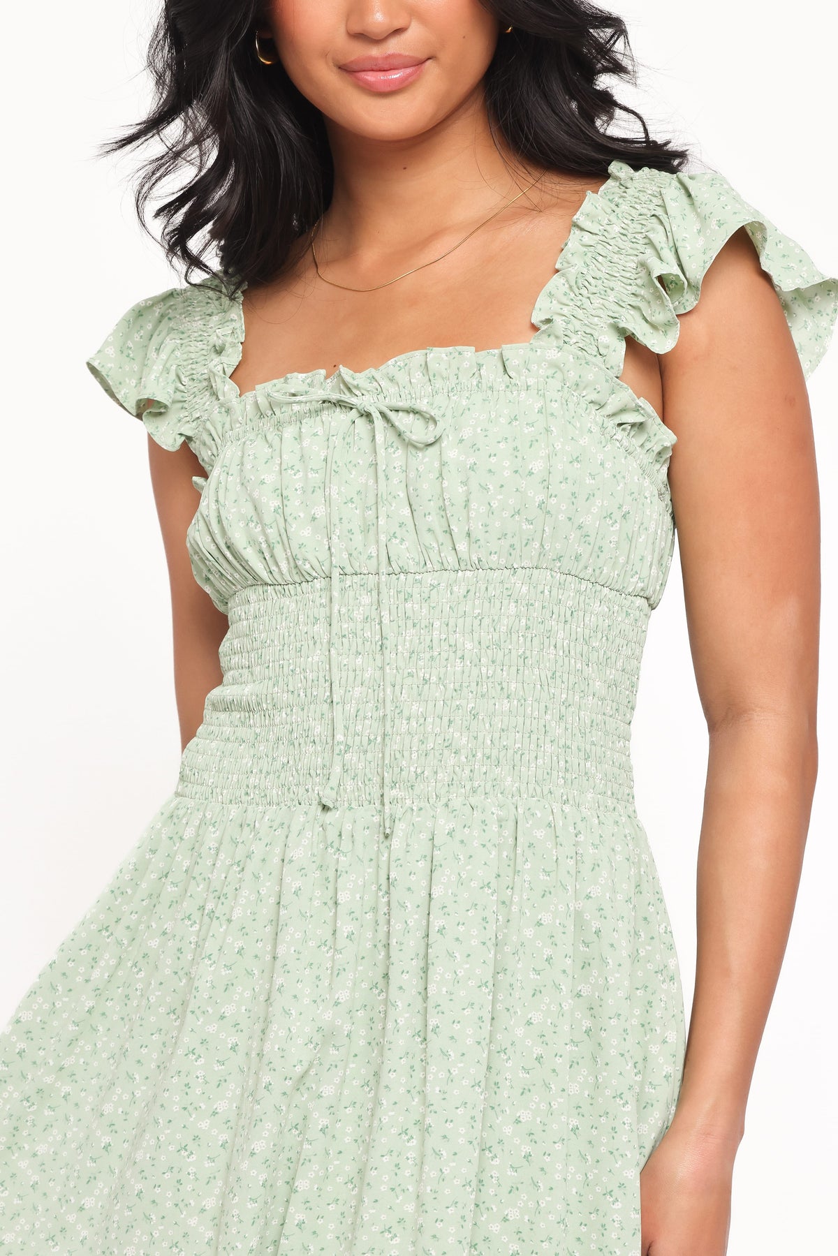 Bronte Midi Dress in Green Floral – view 2 of 6