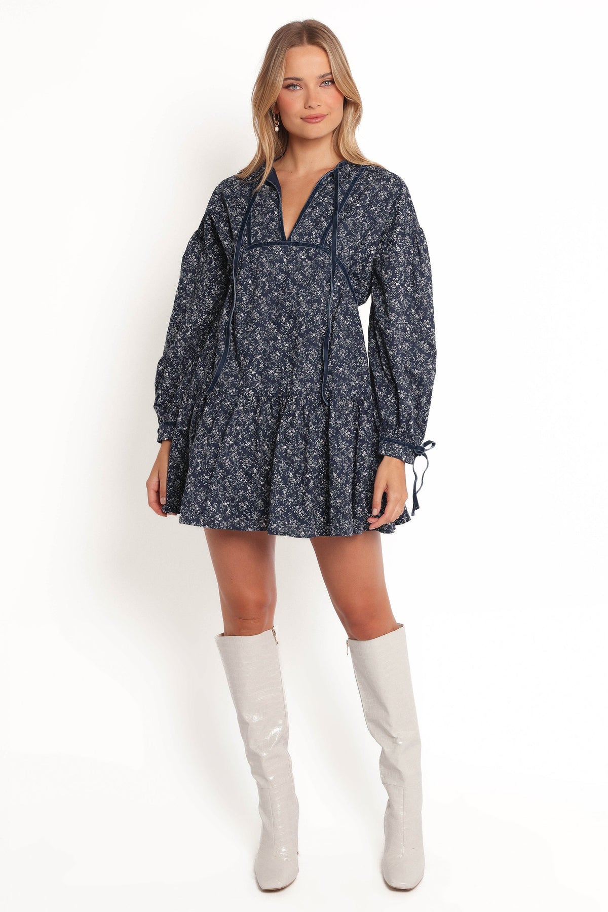 Brooklyn Mini Dress in Blue Floral – view 4 of 11