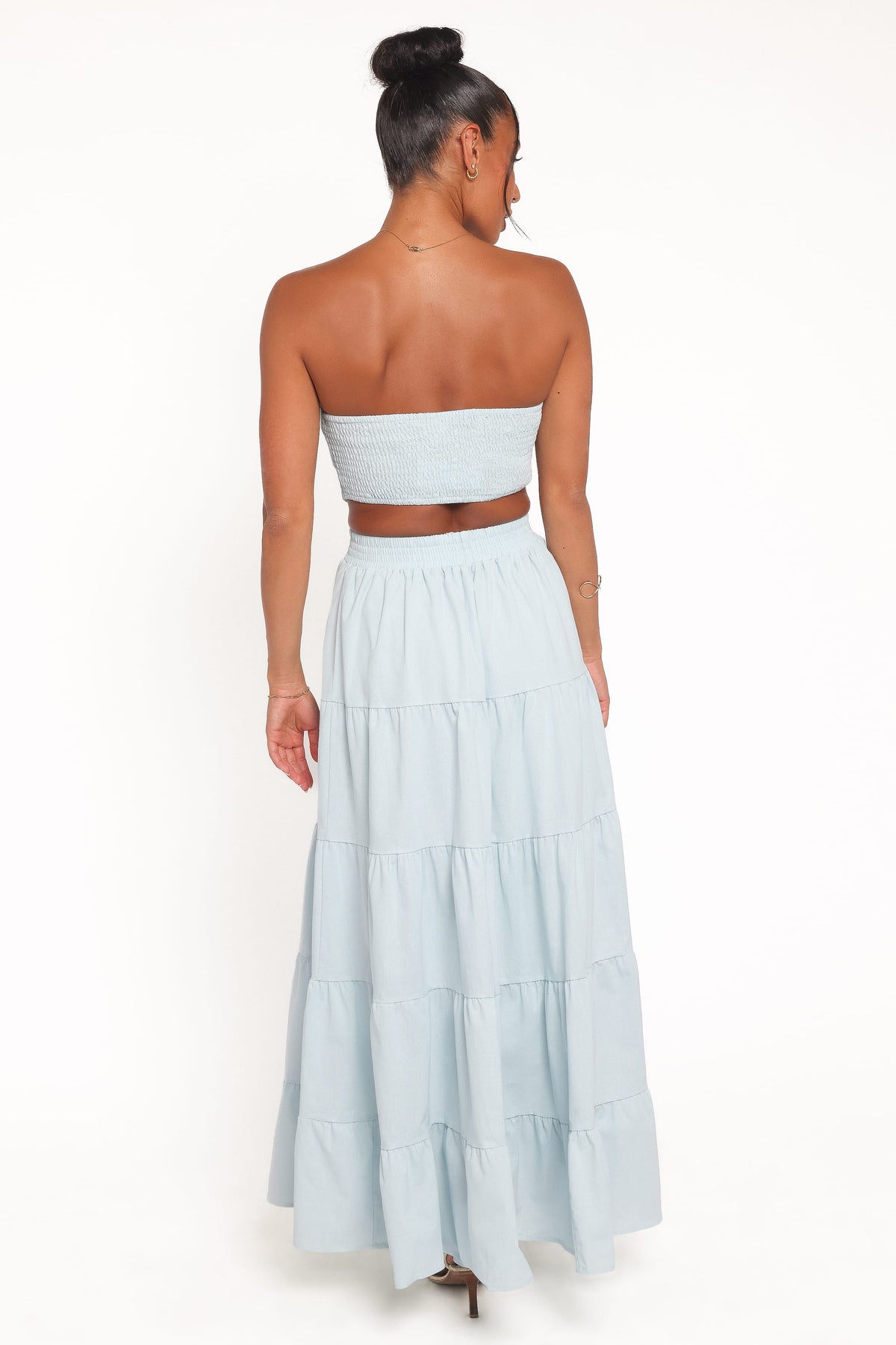 Cadence Strapless Maxi Dress in Blue – view 4 of 5